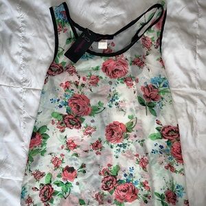 High low floral top